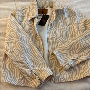 Levi's Beige and White Jean Jacket